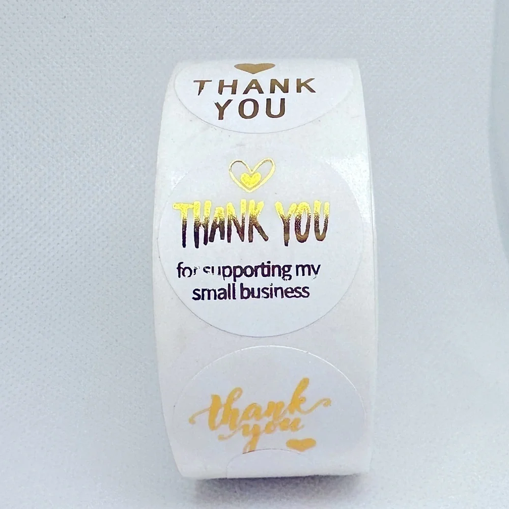 thank you stickers (variety pack) 1in round | shipping supplies​​​ Gold sticker